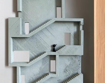Concrete sculpture, artwork, architecture, stairs, brutalism aesthetics, modern home decor, statements, decoration, art lover, gift idea, gallery