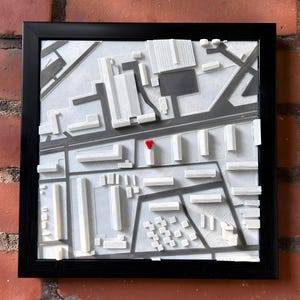 Personalisiertes 3D Stadtbild mit Herz – Koordinaten & Stadtkarte als Geschenk zur Hochzeit, Jahrestag, Valentinstag, Hochwertiges Geschenk