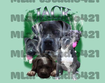 Custom Dog Bootleg PNG Personalised with Your Photographs & Text
