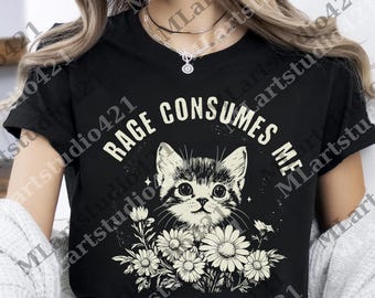 La rabia me consume (PNG), meme digital de gato lindo, PNG lindo, PNG de moda, PNG favorito de las mujeres