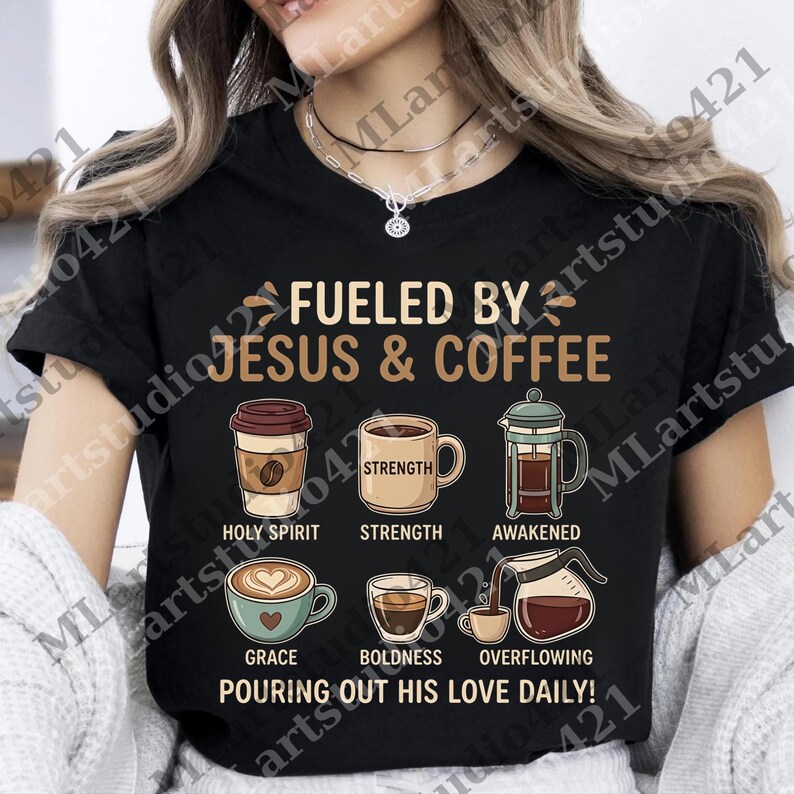 Fueled by Jesus and Coffee Png, Jesus Lover Png, Coffee Lover Digital ...