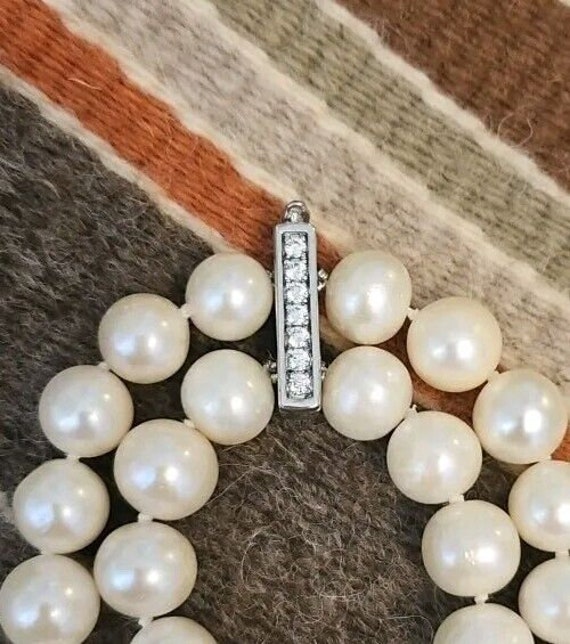 Vtg macys white cultured freshwater pearls doub s… - image 9