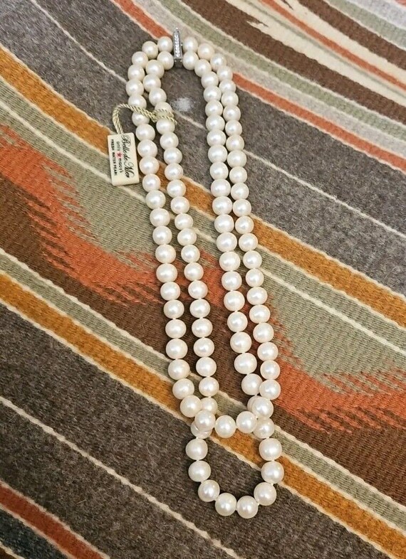 Vtg macys white cultured freshwater pearls doub s… - image 8