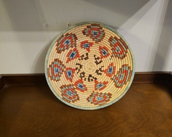 Vtg 50s native american indian navajo woven ceremonial wedding basket bowl