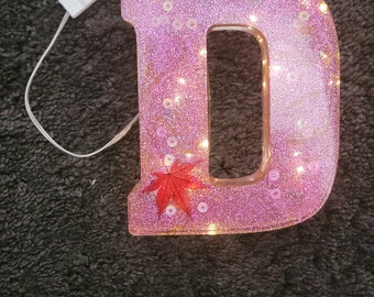 Trendy Custom Resin Letter: Glitter Decor, Handmade Initial
