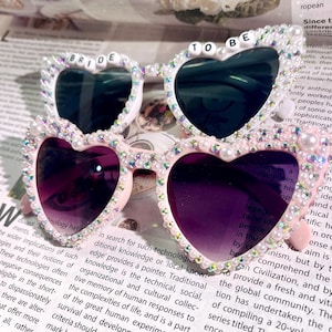 Customized Pearl Sunglasses Bride, Bride To Be Sunglasses, Rhinestone Wedding Accessories, Bridal Shower