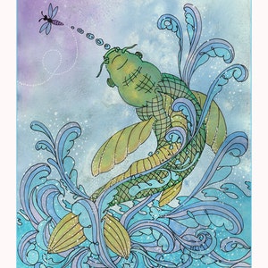 Koi Leaping Greeting Card