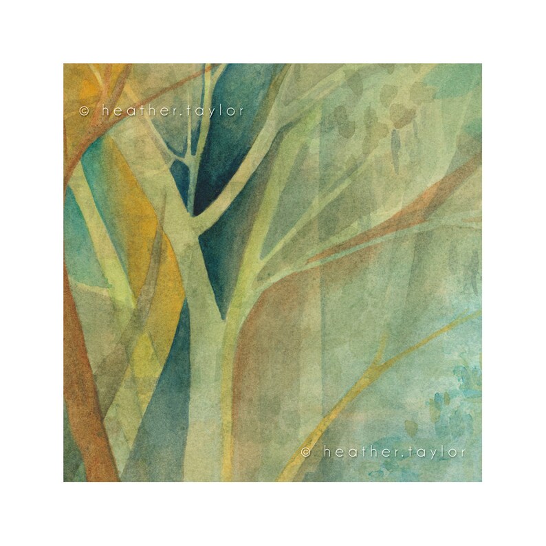 Magical Forest 9x12 Giclée Print of Watercolor Forest Scene image 2
