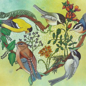 Carte de vœux Coeur d’Oiseaux