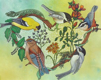 Coeur d&#39;Oiseaux Greeting Card