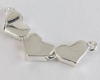 12 Heart charms tibet silver H6
