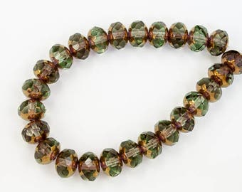 12 Pcs #GCI005 4mm x 8mm Transparent Garnet Faceted Rondelle
