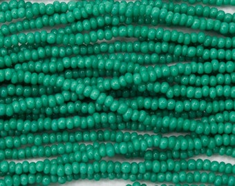 4mm 23 Grams Smooth Finish Fast Ship Opaque Green Seed Beads SB016 2 and 6 Full Strands 60 Olive Green Czech Glass Seed Beads