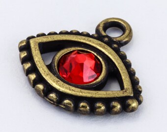34ss CrystalAntique Brass TierraCast Bezel Ear Post with Loop #CK316