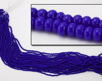 10//0 Opaque Cobalt Czech Seed Bead 10 Gm, Hank, 1//2 Kilo #CSF004