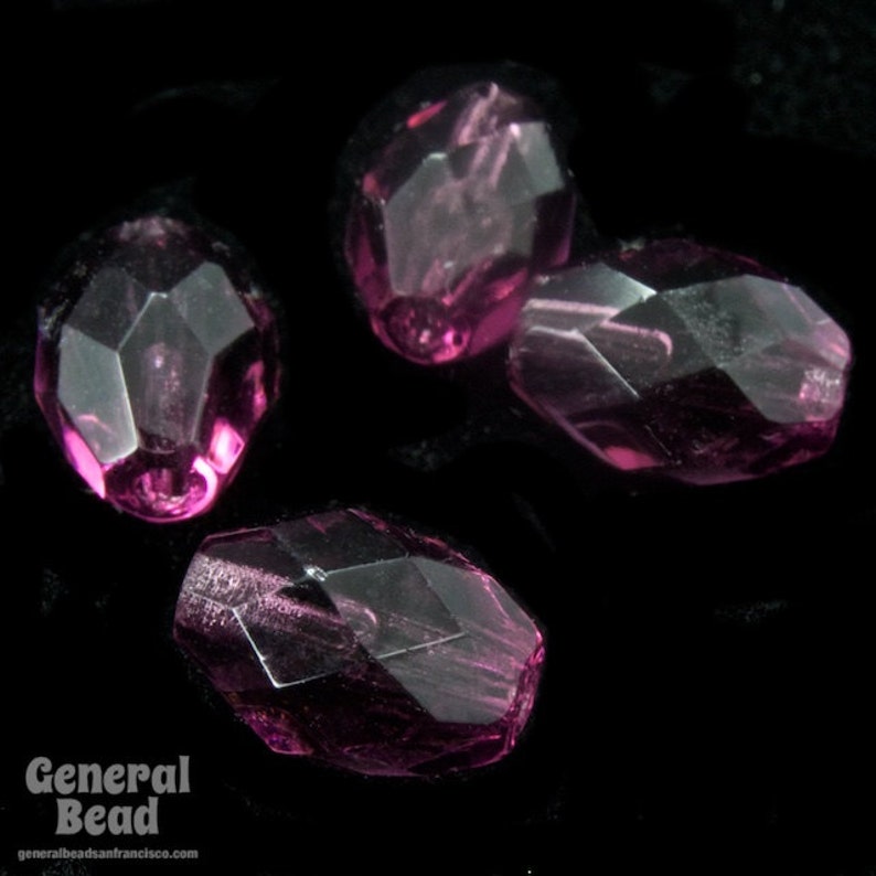 #GCU002 150 Pcs 8mm x 11mm Amethyst Faceted Oval Bead