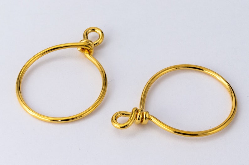 #CK802 10 Pcs 20mm Bright Gold TierraCast Brass Wire Hoop 17 Gauge