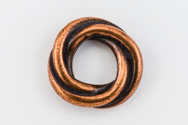 #CK351 20 Pieces 12mm Antique Copper TierraCast Twisted Spacer Bead