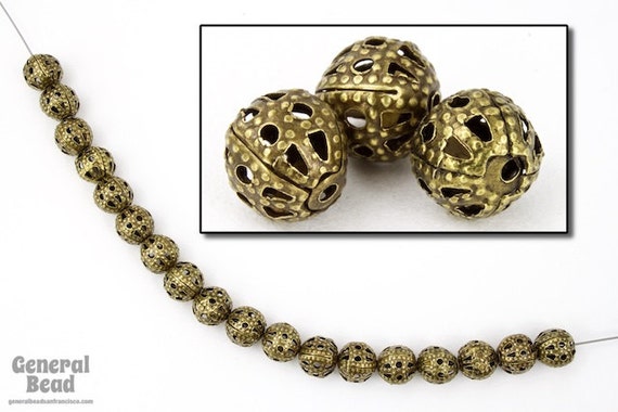 #655 26mm Perforated Brass Round Bead 2 Pcs