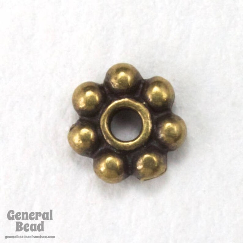 3mm Antique Brass TierraCast Pewter Beaded Daisy Spacer #CK125