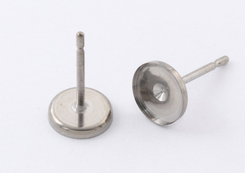 6mm Titanium Bezel Ear Post #TIC011