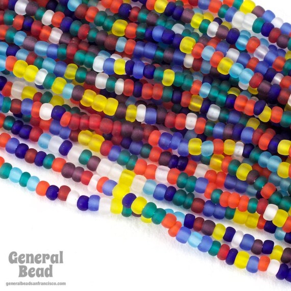 11//0 Matte Opaque Multi Mix Czech Seed Bead 10 Gm, Hank, 1//2 Kilo #CSG255