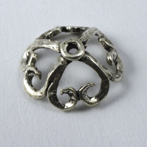 13mm Turkish Sterling Scalloped Bead Cap #TKS102