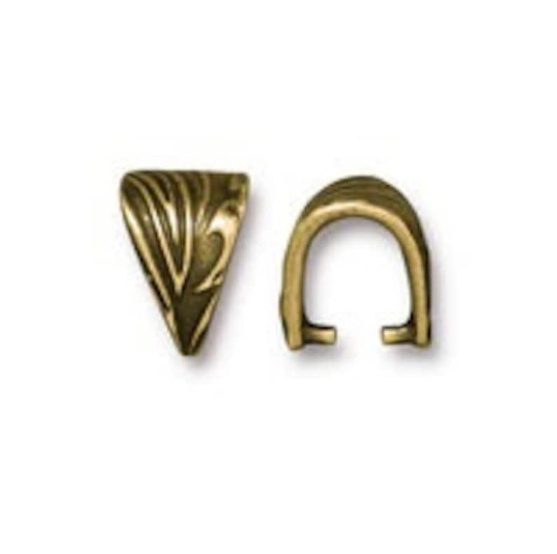 #CK722 20 Pcs 10mm Antique Gold TierraCast Jardin Pinch Bail