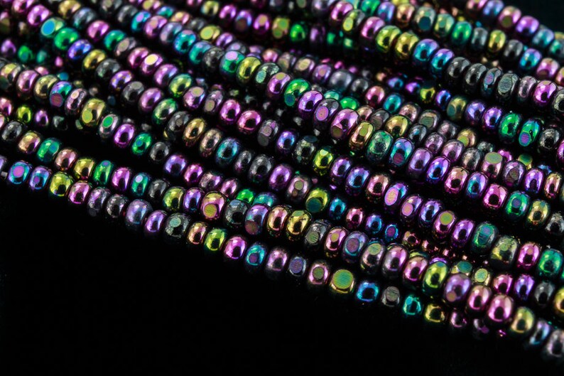 13/0 Czech Charlotte Cut Opaque Purple Iris Glass Seed Beads full hank 13/0 Czech Charlotte Cut Opaque Purple Iris Glass Seed Beads full hank