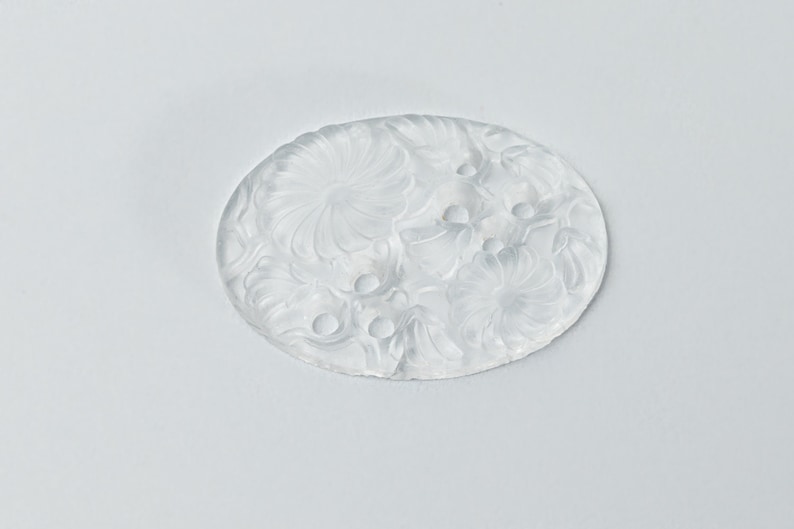 12.5mm x 17.5mm Matte Crystal Ornate Floral Oval Cabochon #XS57-D
