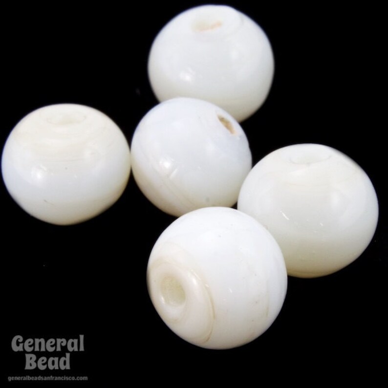 8mm Opaque White Bead 100 Pcs #4353
