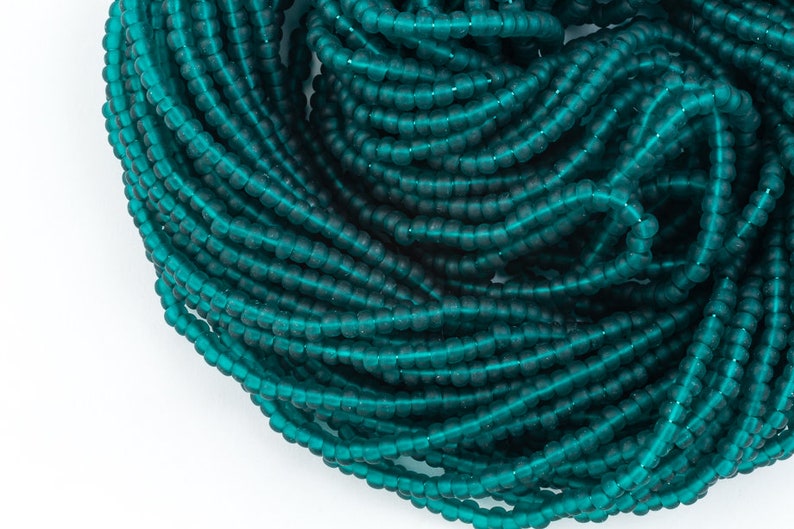 #CSG282 110 Matte Transparent Blue Zircon Czech Seed Bead 10 Gm, Hank, 12 Kilo