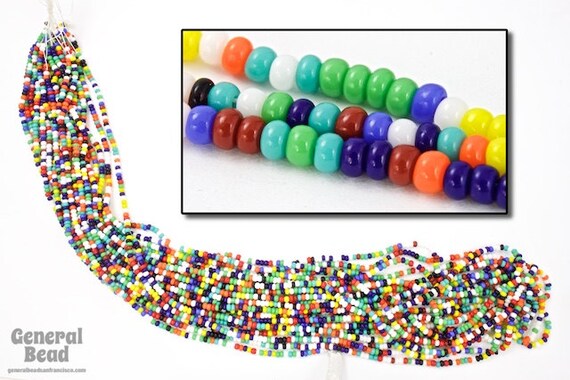 11//0 Matte Opaque Multi Mix Czech Seed Bead 10 Gm, Hank, 1//2 Kilo #CSG255