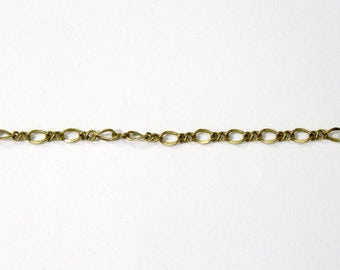 3mm x 2.5mm Antique Brass Figaro Chain #CC90