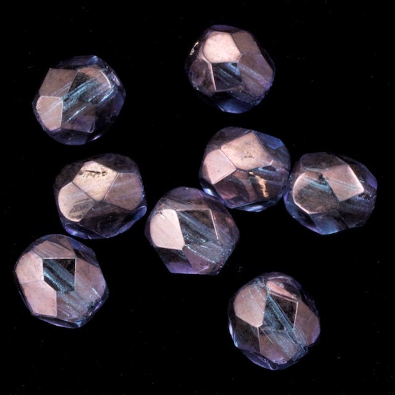 6mm Gold Luster Amethyst Fire Polished Bead 25 Pcs GBD082 Etsy