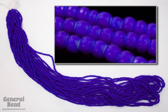 10//0 Opaque Cobalt Czech Seed Bead 10 Gm, Hank, 1//2 Kilo #CSF004