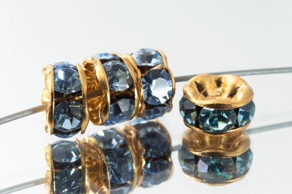 Gift Wholesale SP Rhinestone Rondelle Spacer Beads Findings 5mm