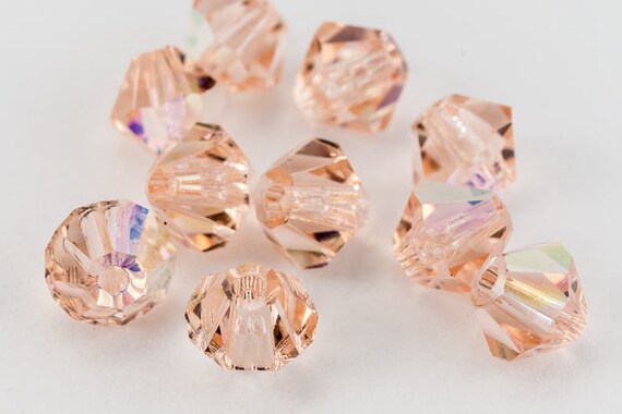 72 Pieces SWAROVSKI #5301 Bicone Bead 4mm Light Peach Non AB