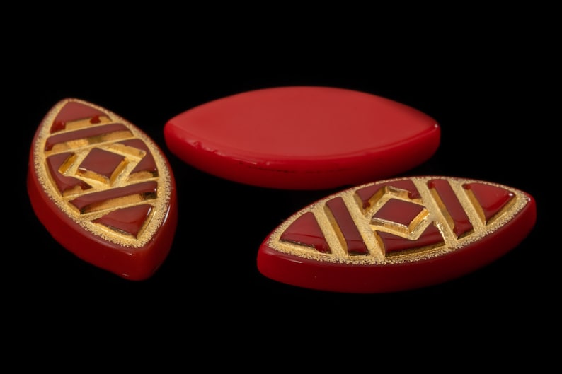 9mm x 18mm RedGold Navette Cabochon #XS97-E-3