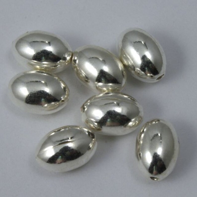 Sterling Silver 6mm x 9mm Oval Bead BSA065 Etsy