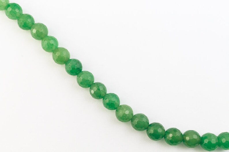 23 Pcs 8 Strand 8mm Faceted Round Green Aventurine