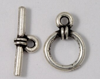 10mm Antique Silver Tierracast Pewter Wrapped Toggle Clasp #CKA048