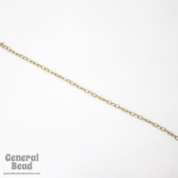 5mm x 3mm Antique Brass Delicate Oval//Peanut Link Chain #CC213