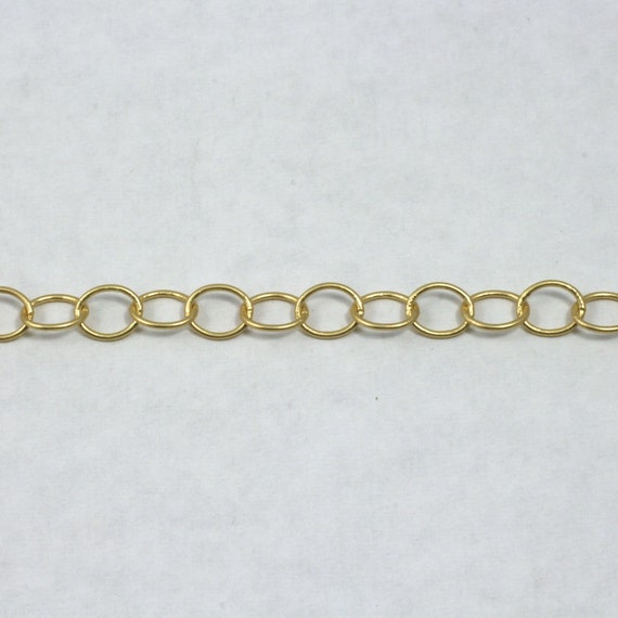 Matte Gold 6mm x 5mm Fine Oval Cable Chain CC149 | Etsy