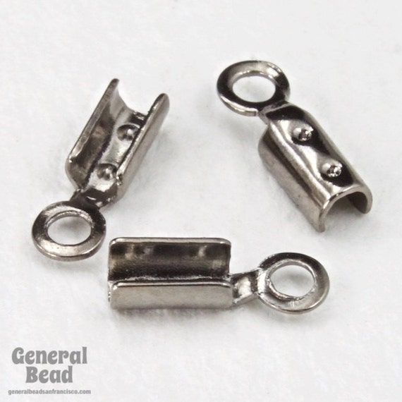 5mm Fold-Over Antique Brass Chain Crimp with Loop #CCE153