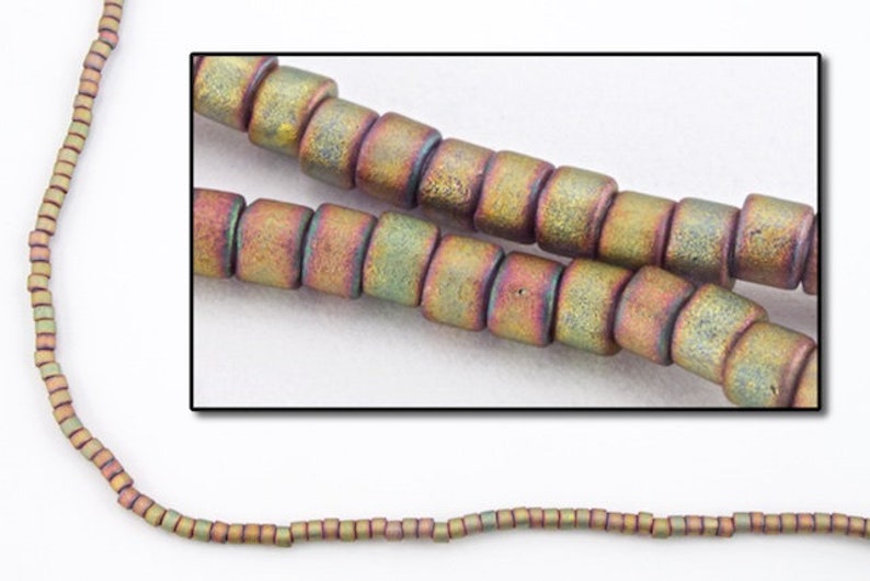 50 Gm, 250 Gm DB380-100 Matte Metallic GreenPink Miyuki Delica Beads