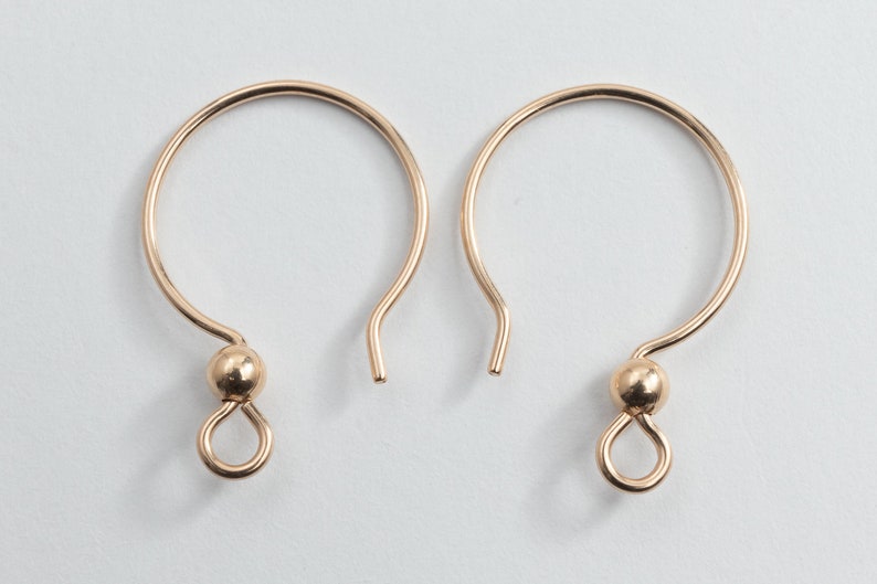 21mm Gold Filled TierraCast French Hoop Ear Wire with 3mm Bead #90-3320-02 50 Pcs