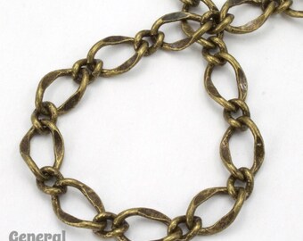 11mm x 7.4mm Antique Brass Figaro Chain #CC201