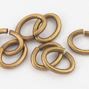 100pc 10x7mm antique bronze oval jump rings-2521F 