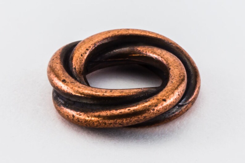#CK351 20 Pieces 12mm Antique Copper TierraCast Twisted Spacer Bead